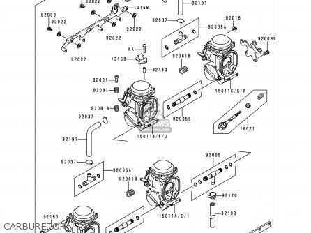 CARBURETOR - ZX600F2 NINJA ZX6R 1996 USA CALIFORNIA CANADA