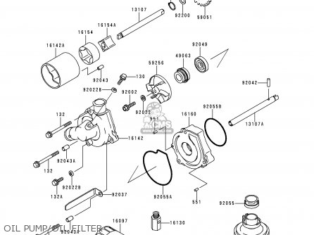 OIL PUMP/OIL FILTER - ZX600F2 NINJA ZX6R 1996 USA CALIFORNIA CANADA