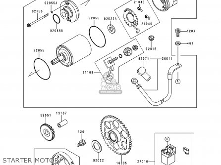 STARTER MOTOR - ZX600F2 NINJA ZX6R 1996 USA CALIFORNIA CANADA