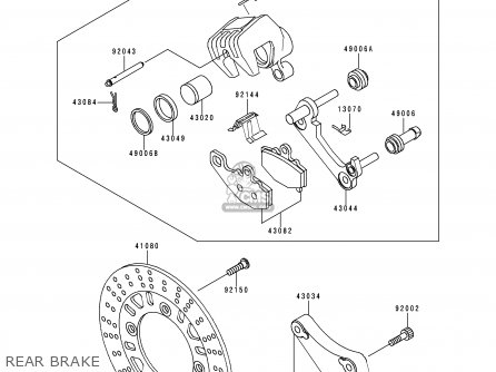 REAR BRAKE - ZX600F2 NINJA ZX6R 1996 USA CALIFORNIA CANADA