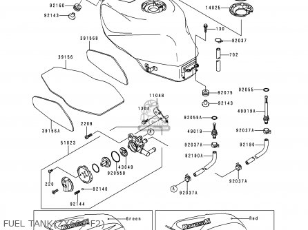 FUEL TANK(ZX600-F2) - ZX600F2 NINJA ZX6R 1996 USA CALIFORNIA CANADA