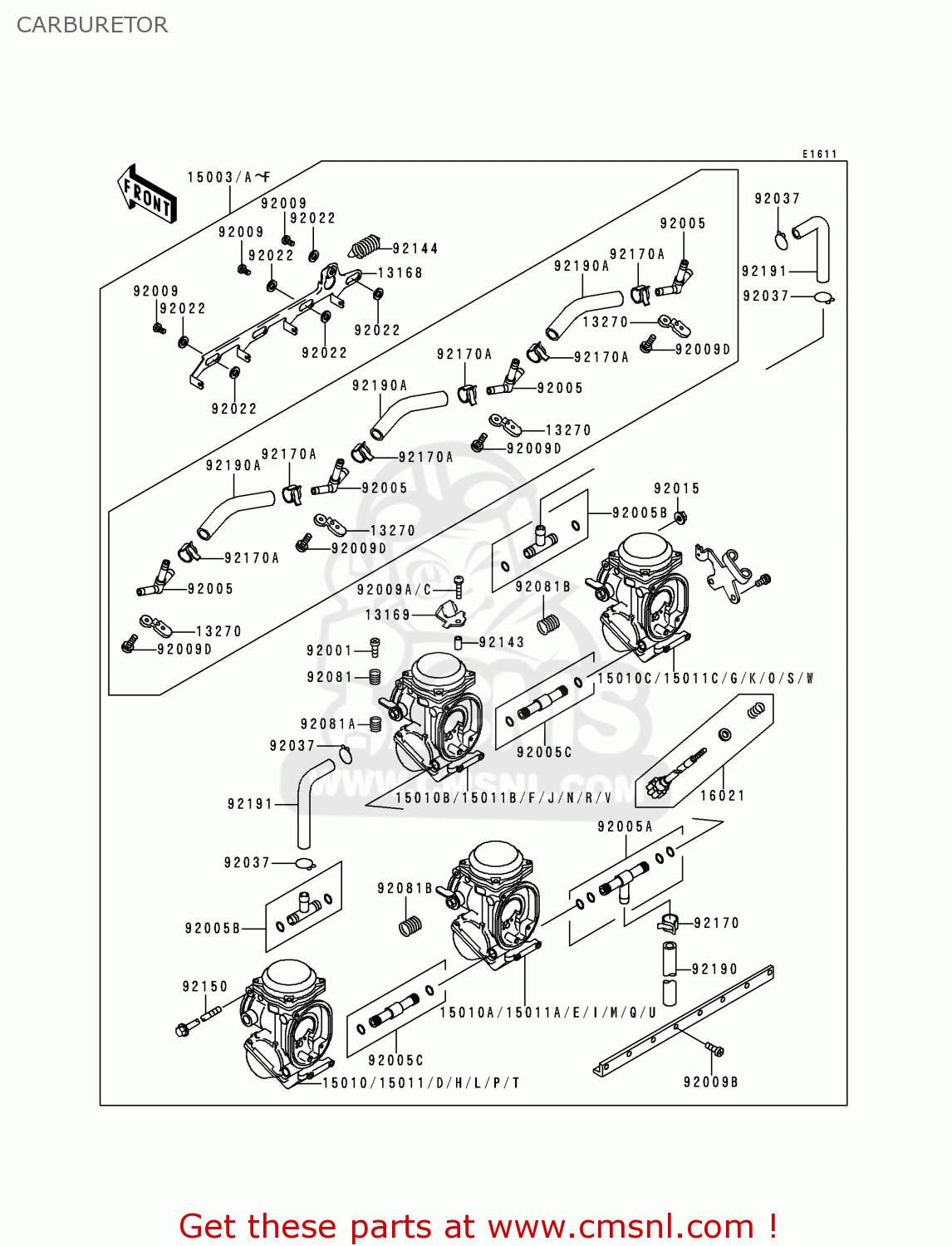 CARBURETOR ZX600F3 NINJA ZX6R 1997 EUROPE UK FR NL AR FG GR IT NR SD SP ST