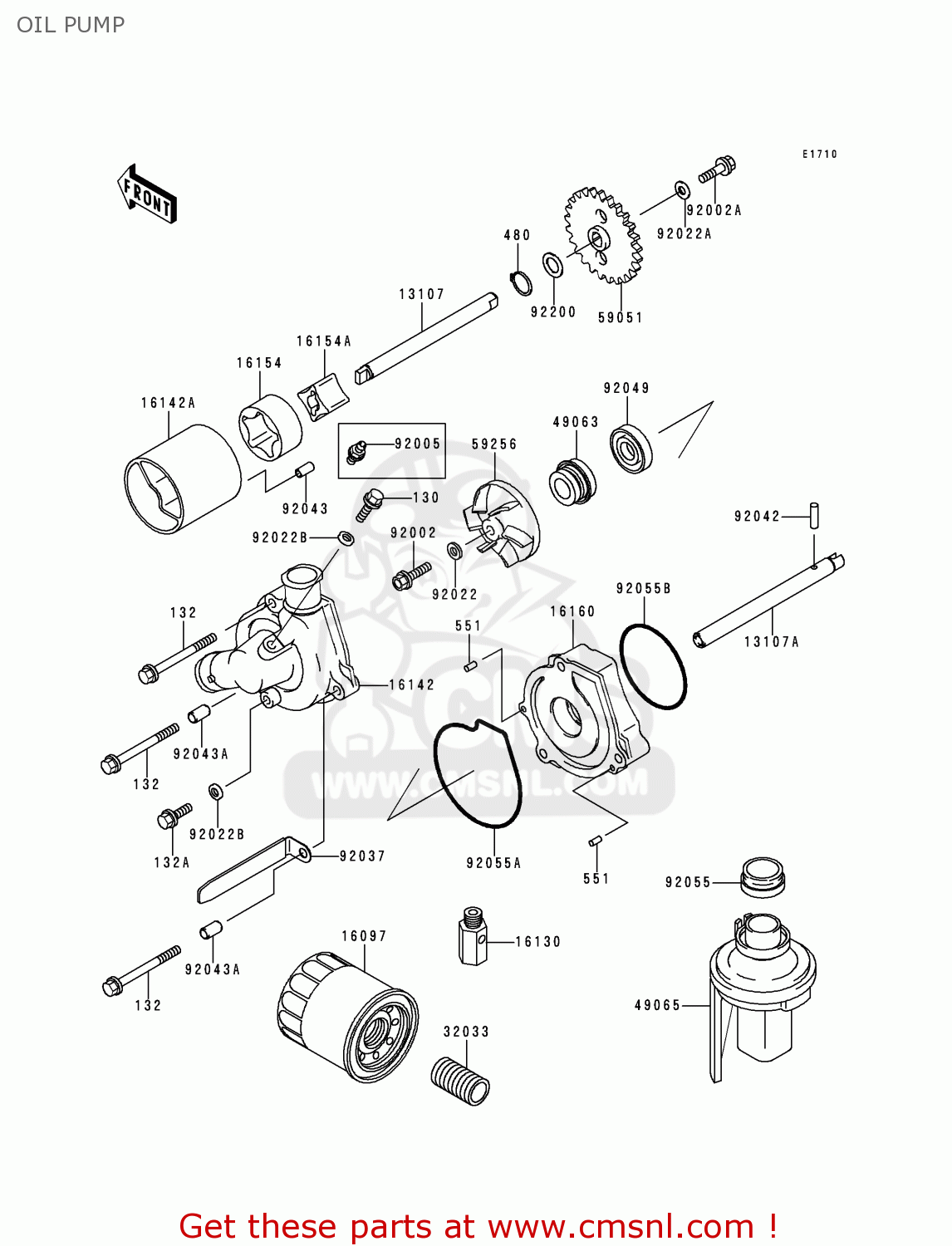 OIL PUMP ZX600F3 NINJA ZX6R 1997 EUROPE UK FR NL AR FG GR IT NR SD SP ST