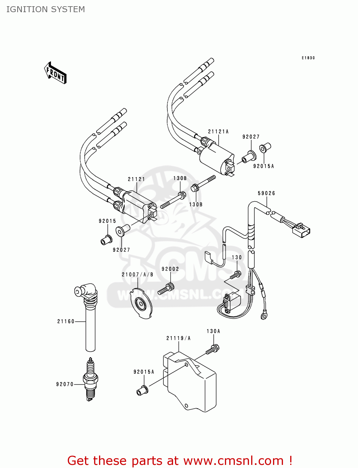 IGNITION SYSTEM ZX600F3 NINJA ZX6R 1997 EUROPE UK FR NL AR FG GR IT NR SD SP ST