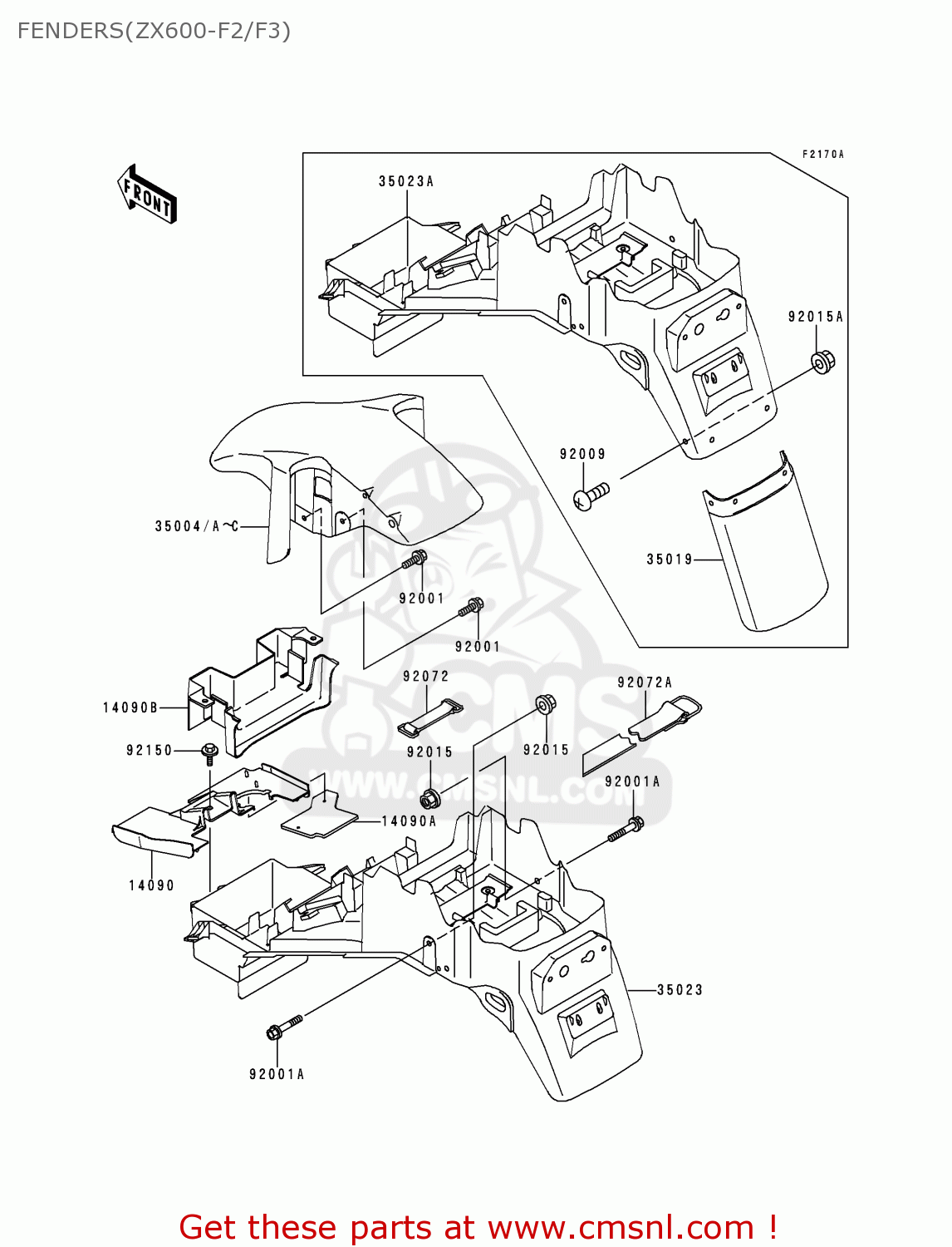 FENDERS(ZX600-F2/F3) ZX600F3 NINJA ZX6R 1997 EUROPE UK FR NL AR FG GR IT NR SD SP ST