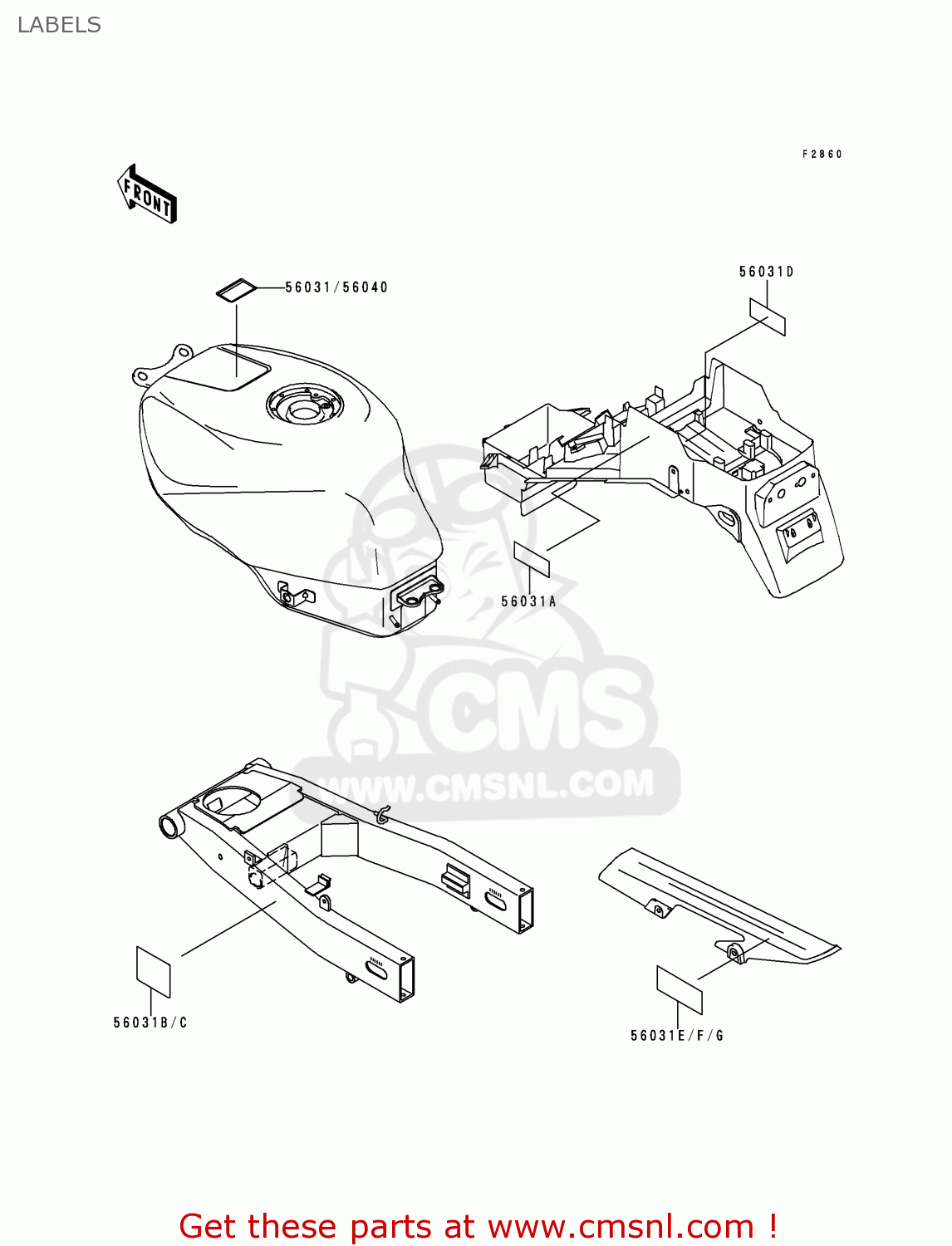 LABELS ZX600F3 NINJA ZX6R 1997 EUROPE UK FR NL AR FG GR IT NR SD SP ST