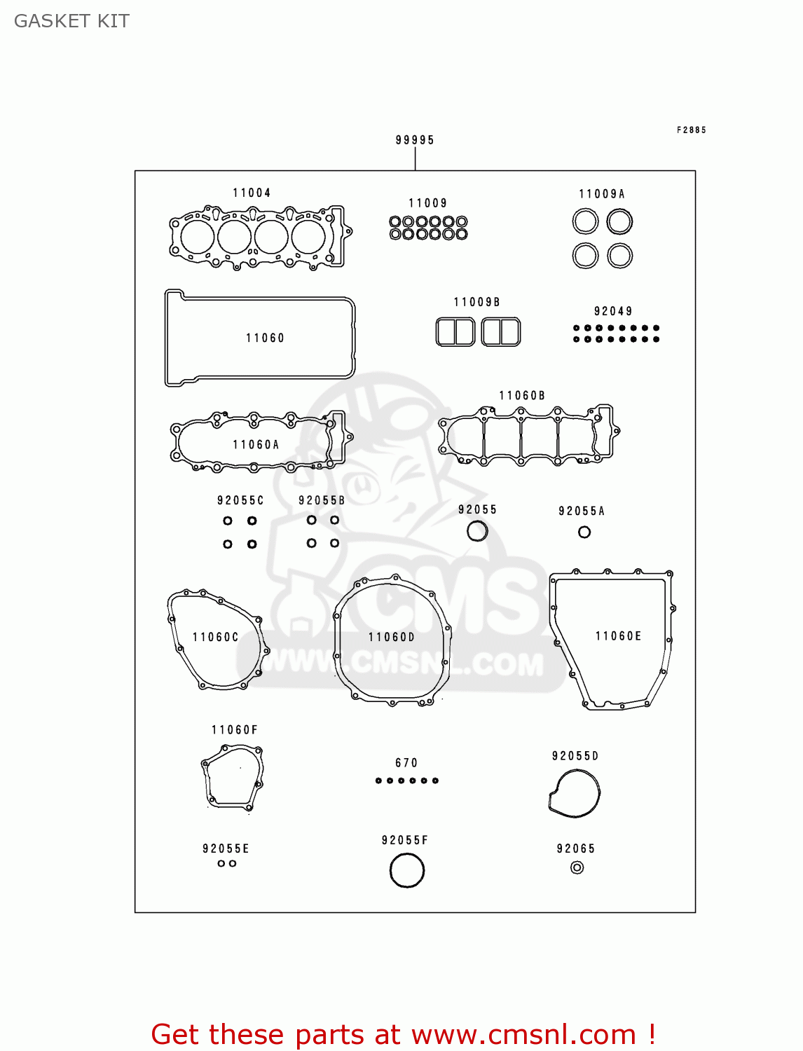GASKET KIT ZX600F3 NINJA ZX6R 1997 EUROPE UK FR NL AR FG GR IT NR SD SP ST
