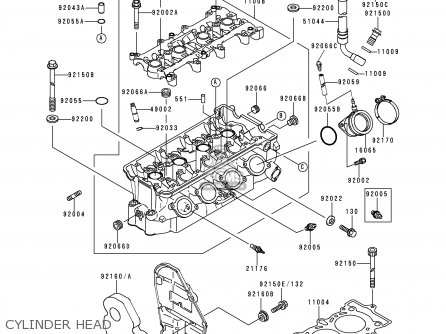 CYLINDER HEAD - ZX600F3 NINJA ZX6R 1997 EUROPE UK FR NL AR FG GR IT NR SD SP ST