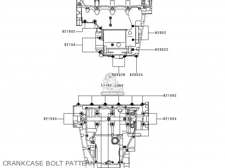 CRANKCASE BOLT PATTERN - ZX600F3 NINJA ZX6R 1997 EUROPE UK FR NL AR FG GR IT NR SD SP ST