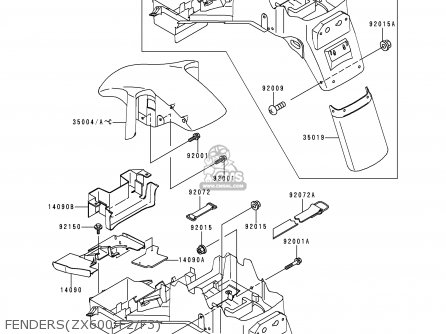 FENDERS(ZX600-F2/F3) - ZX600F3 NINJA ZX6R 1997 EUROPE UK FR NL AR FG GR IT NR SD SP ST