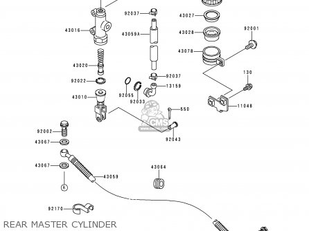 REAR MASTER CYLINDER - ZX600F3 NINJA ZX6R 1997 EUROPE UK FR NL AR FG GR IT NR SD SP ST