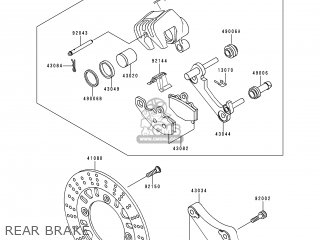 REAR BRAKE - ZX600F3 NINJA ZX6R 1997 EUROPE UK FR NL AR FG GR IT NR SD SP ST