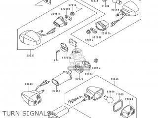 TURN SIGNALS - ZX600F3 NINJA ZX6R 1997 EUROPE UK FR NL AR FG GR IT NR SD SP ST