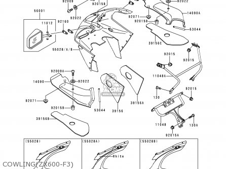 COWLING(ZX600-F3) - ZX600F3 NINJA ZX6R 1997 EUROPE UK FR NL AR FG GR IT NR SD SP ST