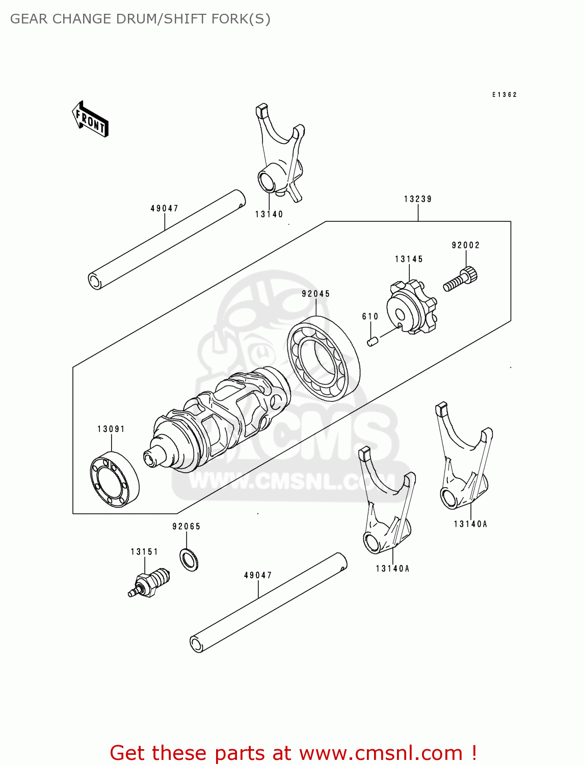 GEAR CHANGE DRUM/SHIFT FORK(S) ZX600F3 NINJA ZX6R 1997 USA CALIFORNIA CANADA