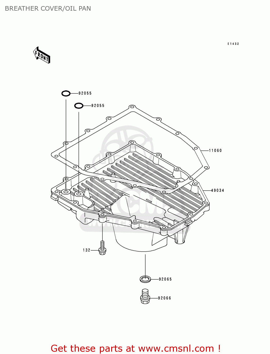 BREATHER COVER/OIL PAN ZX600F3 NINJA ZX6R 1997 USA CALIFORNIA CANADA