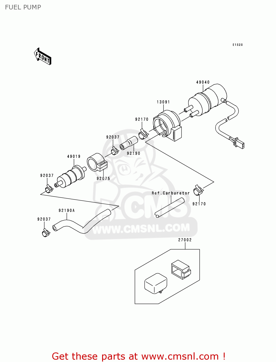 FUEL PUMP ZX600F3 NINJA ZX6R 1997 USA CALIFORNIA CANADA