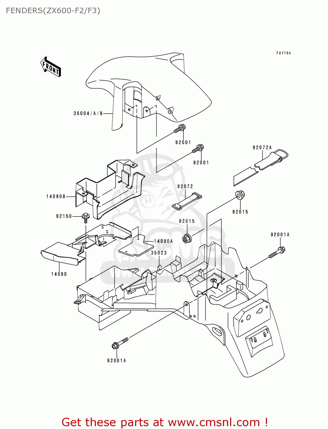 FENDERS(ZX600-F2/F3) ZX600F3 NINJA ZX6R 1997 USA CALIFORNIA CANADA