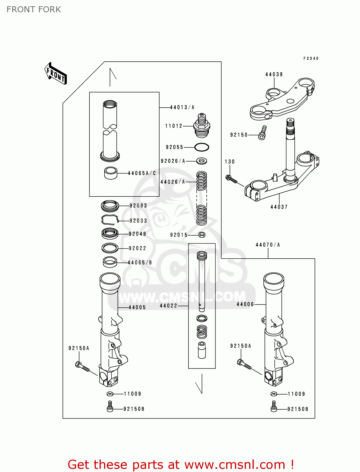 FRONT FORK ZX600F3 NINJA ZX6R 1997 USA CALIFORNIA CANADA