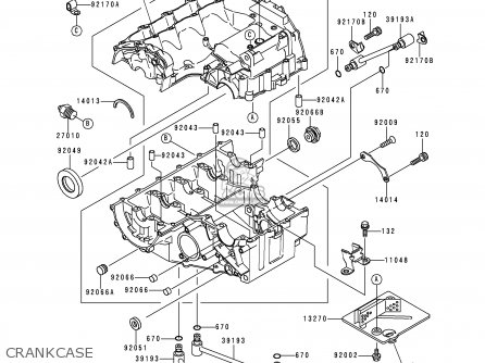 CRANKCASE - ZX600F3 NINJA ZX6R 1997 USA CALIFORNIA CANADA