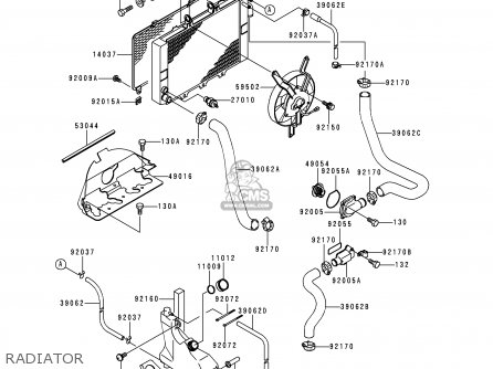 RADIATOR - ZX600F3 NINJA ZX6R 1997 USA CALIFORNIA CANADA