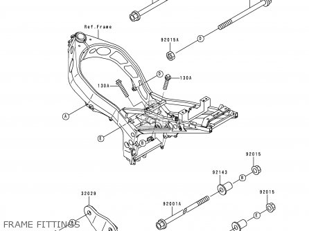 FRAME FITTINGS - ZX600F3 NINJA ZX6R 1997 USA CALIFORNIA CANADA