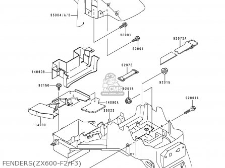 FENDERS(ZX600-F2/F3) - ZX600F3 NINJA ZX6R 1997 USA CALIFORNIA CANADA