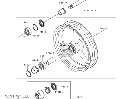 FRONT WHEEL - ZX600F3 NINJA ZX6R 1997 USA CALIFORNIA CANADA