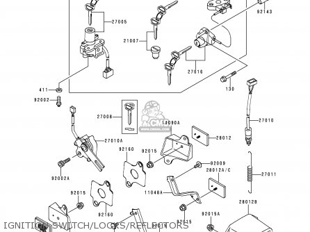 IGNITION SWITCH/LOCKS/REFLECTORS - ZX600F3 NINJA ZX6R 1997 USA CALIFORNIA CANADA