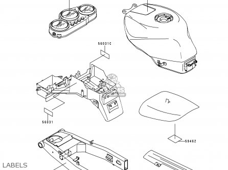 LABELS - ZX600F3 NINJA ZX6R 1997 USA CALIFORNIA CANADA