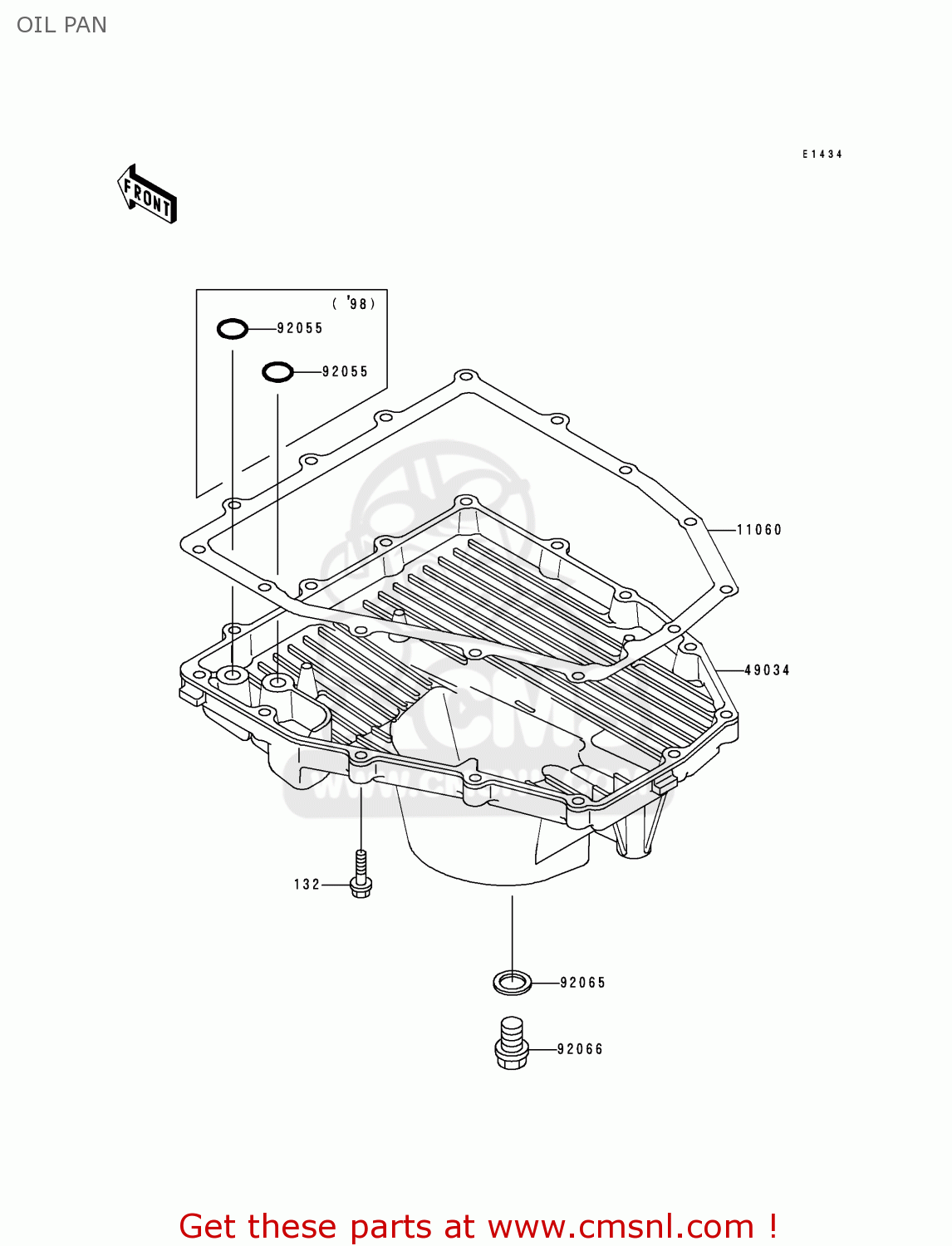 OIL PAN ZX600G1 NINJA ZX6R 1998 EUROPE UK FR NL AR FG GR IT NR SD SP
