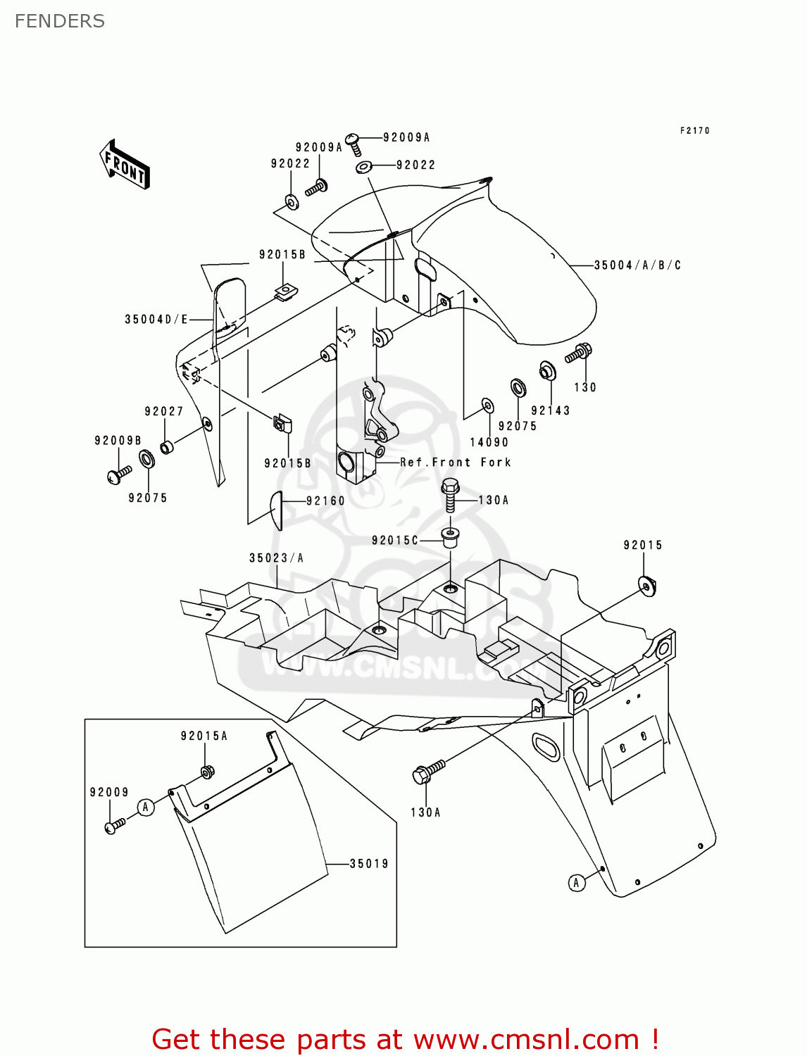 FENDERS ZX600G1 NINJA ZX6R 1998 EUROPE UK FR NL AR FG GR IT NR SD SP