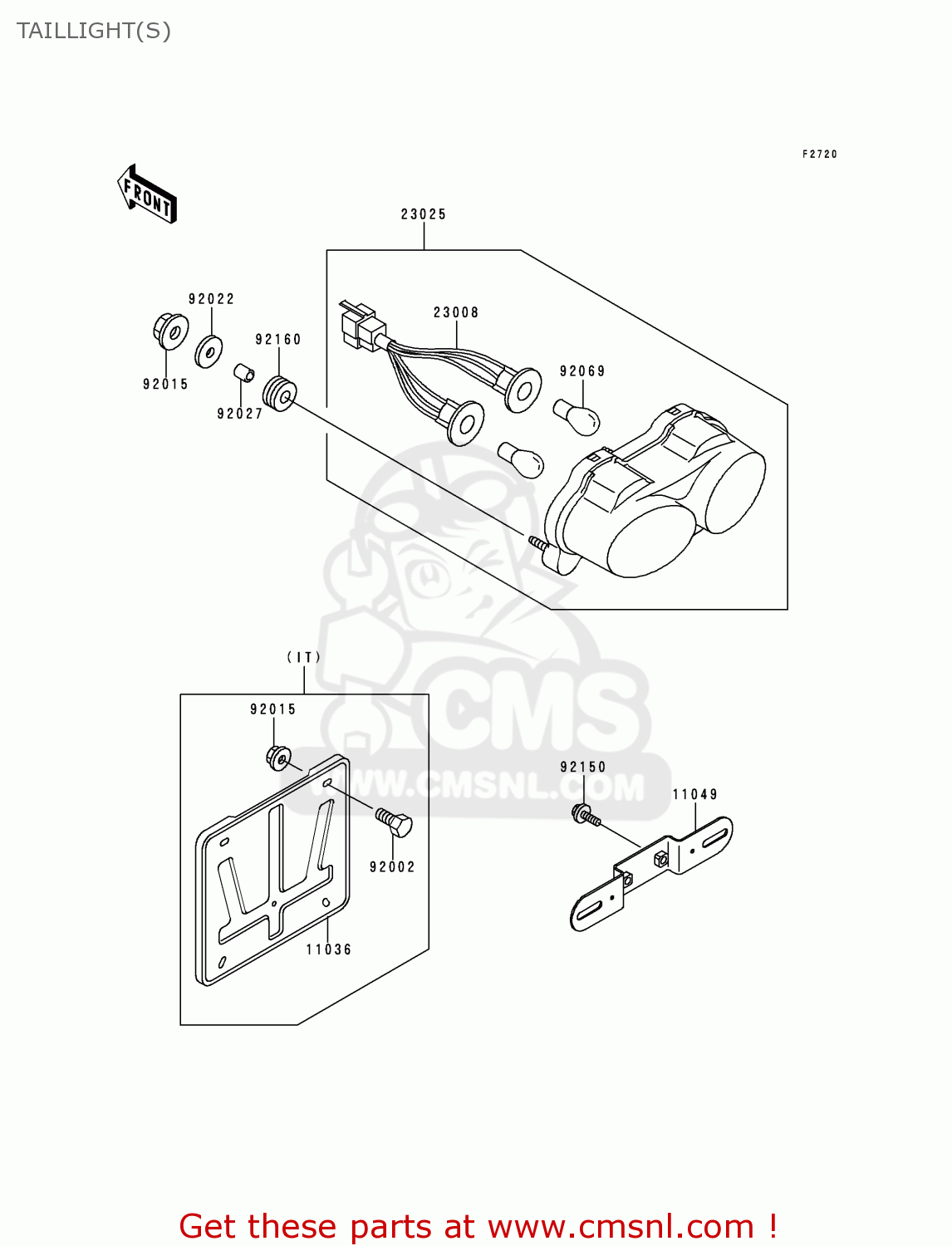 TAILLIGHT(S) ZX600G1 NINJA ZX6R 1998 EUROPE UK FR NL AR FG GR IT NR SD SP