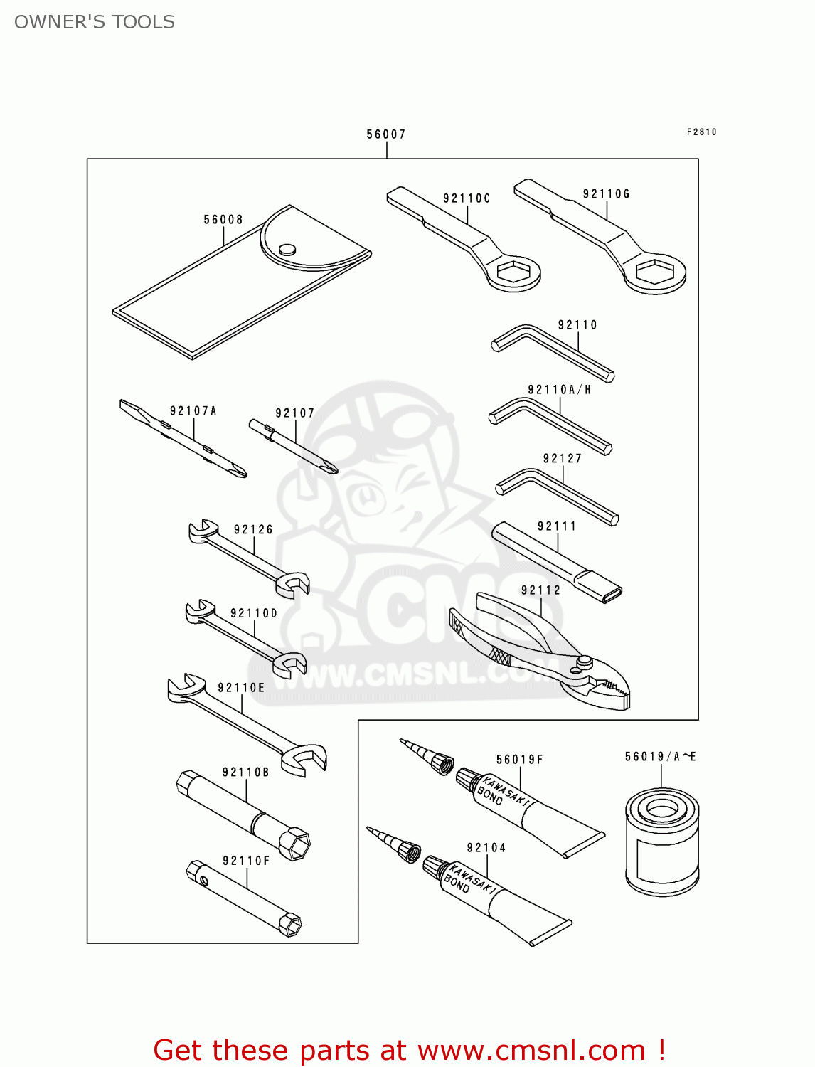 OWNER'S TOOLS ZX600G1 NINJA ZX6R 1998 EUROPE UK FR NL AR FG GR IT NR SD SP