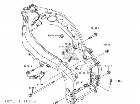 FRAME FITTINGS - ZX600G1 NINJA ZX6R 1998 EUROPE UK FR NL AR FG GR IT NR SD SP
