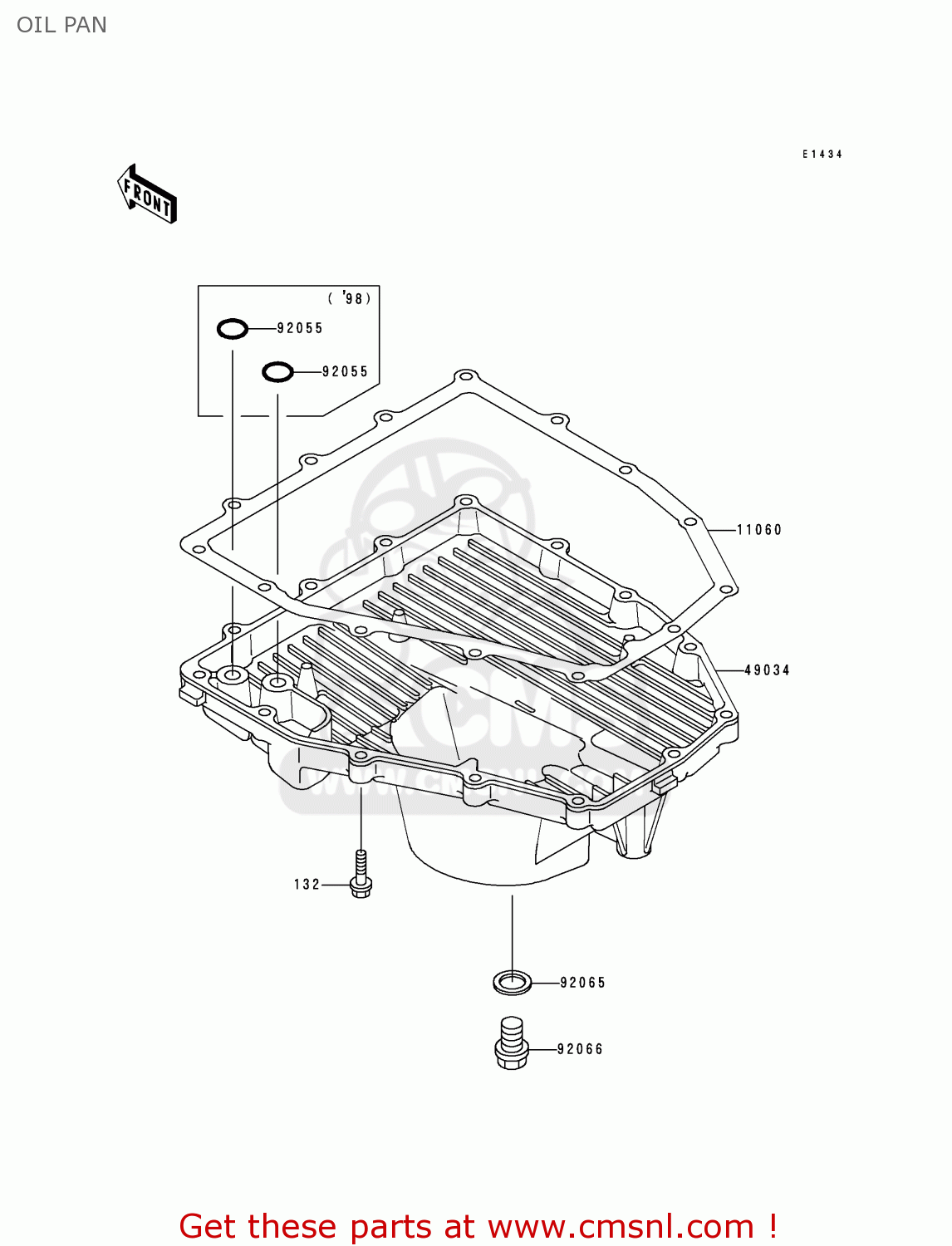 OIL PAN ZX600G1 NINJA ZX6R 1998 USA CALIFORNIA CANADA