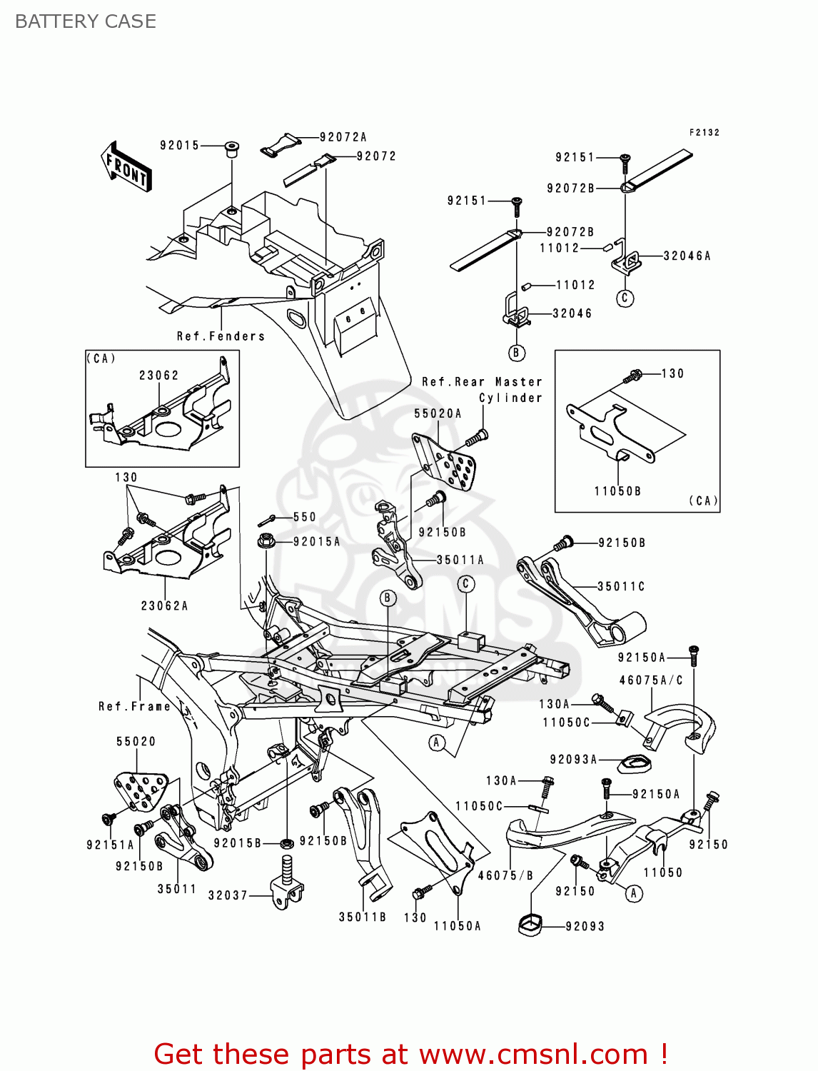 BATTERY CASE ZX600G1 NINJA ZX6R 1998 USA CALIFORNIA CANADA