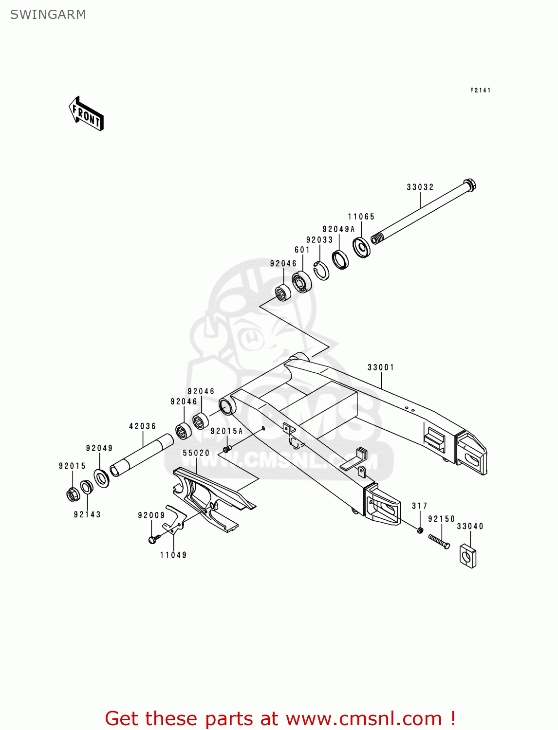SWINGARM ZX600G1 NINJA ZX6R 1998 USA CALIFORNIA CANADA