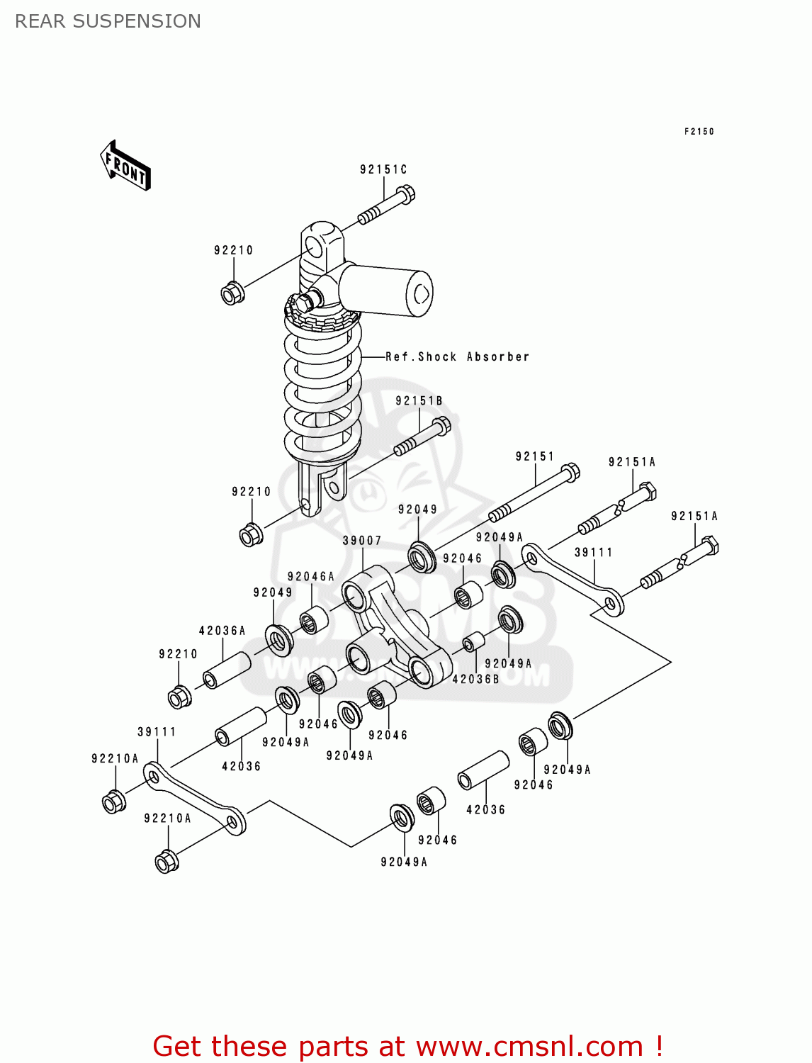 REAR SUSPENSION ZX600G1 NINJA ZX6R 1998 USA CALIFORNIA CANADA