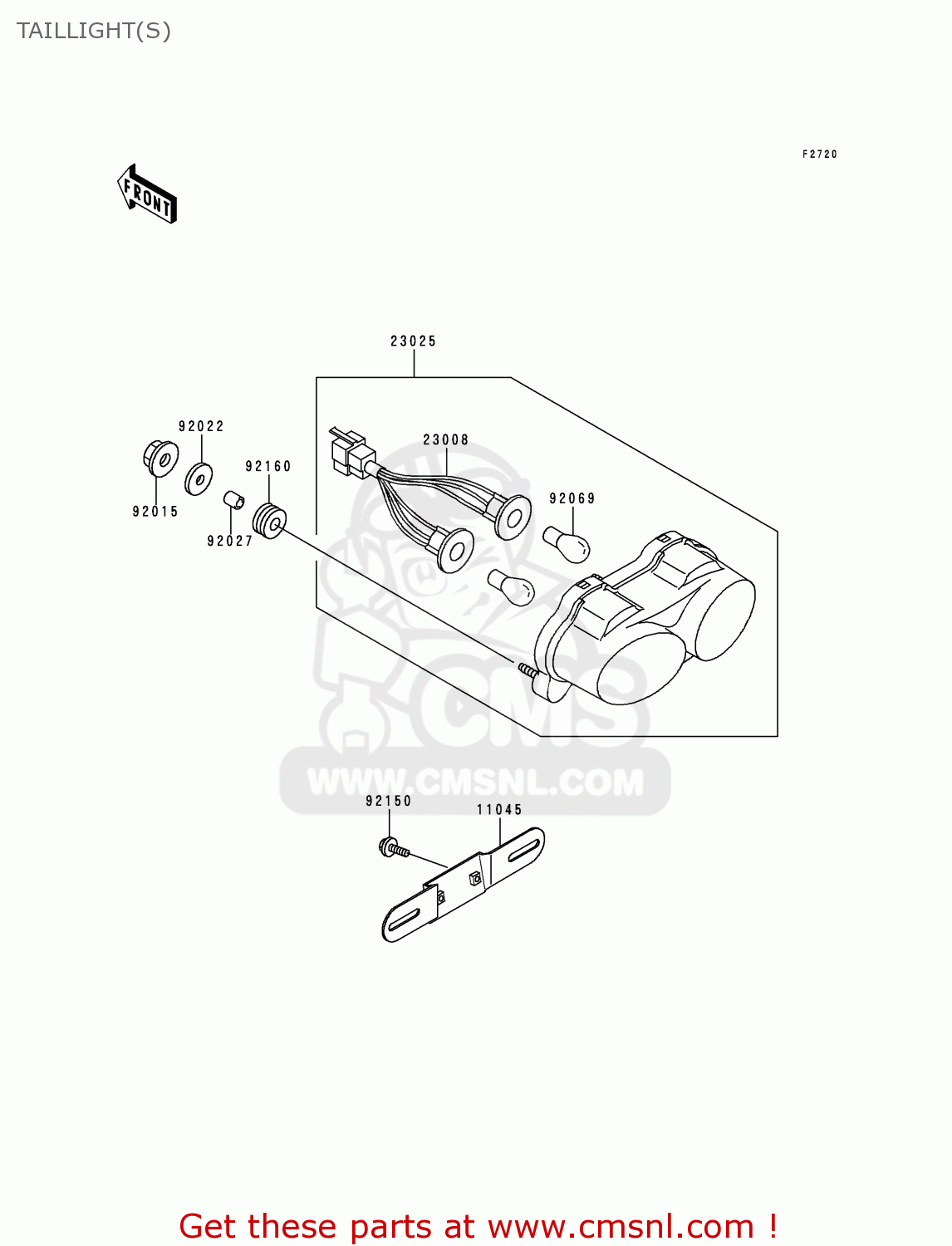 TAILLIGHT(S) ZX600G1 NINJA ZX6R 1998 USA CALIFORNIA CANADA