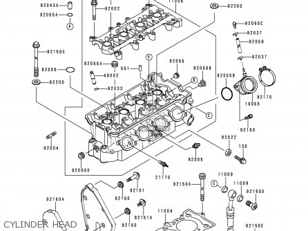 CYLINDER HEAD - ZX600G1 NINJA ZX6R 1998 USA CALIFORNIA CANADA