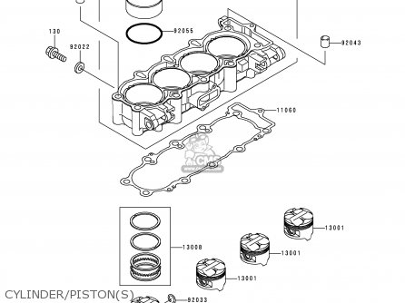 CYLINDER/PISTON(S) - ZX600G1 NINJA ZX6R 1998 USA CALIFORNIA CANADA