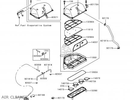 AIR CLEANER - ZX600G1 NINJA ZX6R 1998 USA CALIFORNIA CANADA