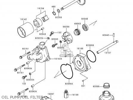 OIL PUMP/OIL FILTER - ZX600G1 NINJA ZX6R 1998 USA CALIFORNIA CANADA