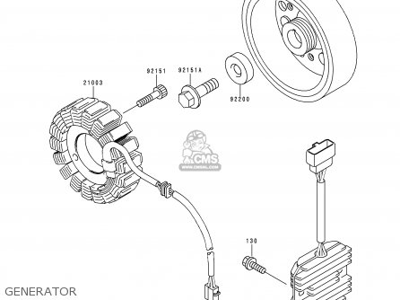 GENERATOR - ZX600G1 NINJA ZX6R 1998 USA CALIFORNIA CANADA