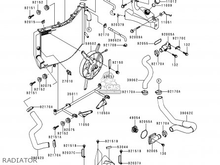RADIATOR - ZX600G1 NINJA ZX6R 1998 USA CALIFORNIA CANADA