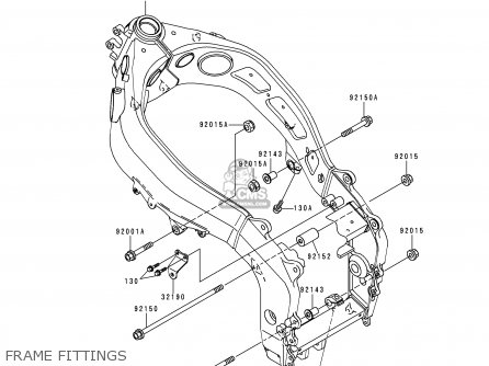 FRAME FITTINGS - ZX600G1 NINJA ZX6R 1998 USA CALIFORNIA CANADA