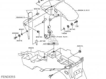 FENDERS - ZX600G1 NINJA ZX6R 1998 USA CALIFORNIA CANADA