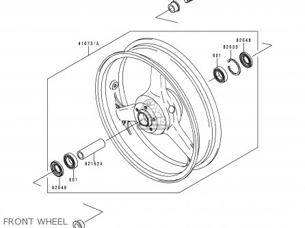 FRONT WHEEL - ZX600G1 NINJA ZX6R 1998 USA CALIFORNIA CANADA