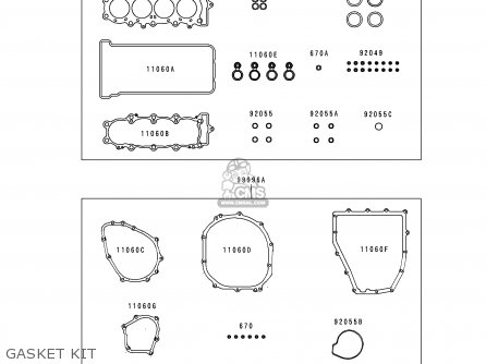 GASKET KIT - ZX600G1 NINJA ZX6R 1998 USA CALIFORNIA CANADA